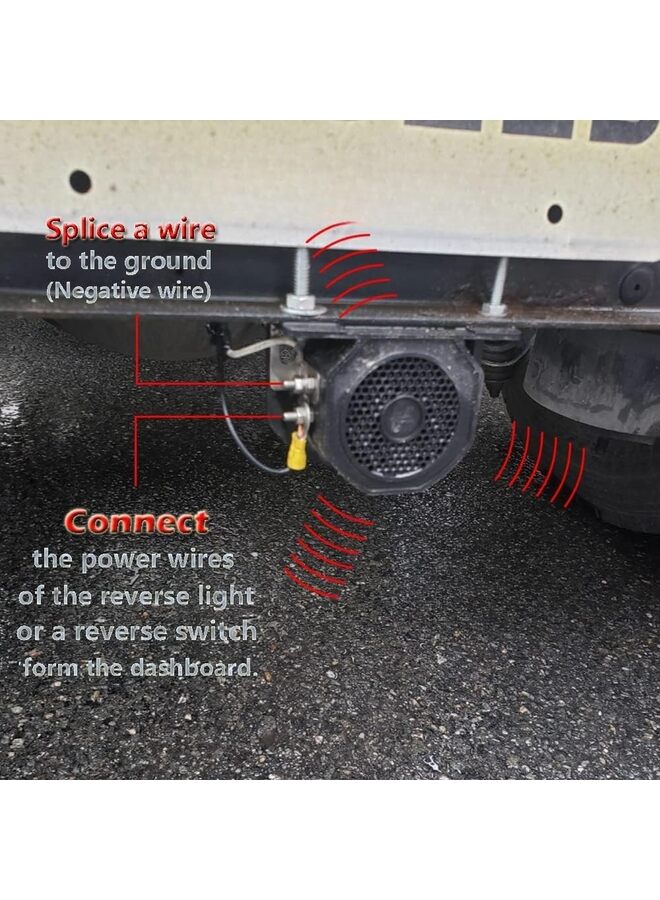 LAMAY Car Back-up Alarm, 107dB 12V-48V DC Industrial Heavy-Duty Backup Reverse Warning Alarm with Super Loud Beeper Tone for Truck Van Freight Car Lorry Heavy (Size : ROUND) - Image 3
